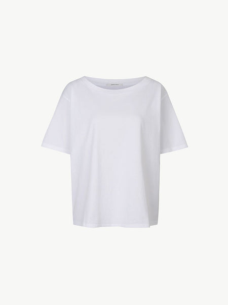 Wide neck Garçon T shirt - white