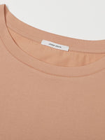 Wide neck Garçon T shirt - warm beige